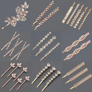 Elegant rhinestone hair clip set in gold and rose gold finish for daily hairstyling