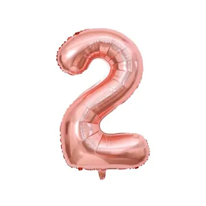 Rose gold number 2 foil balloon in 40 inch size for party decoration and events