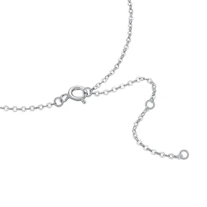 Detailed view of S925 sterling silver cable chain necklace with a spring ring clasp.