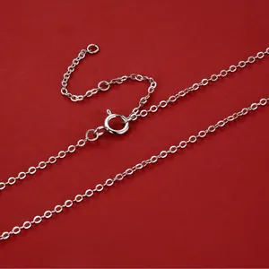 Minimalist S925 sterling silver O-link chain necklace featuring a spring clasp closure