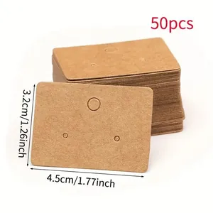 50pcs kraft paper earring display cards with dimensions 3.2x4.5cm for small business