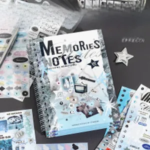 Detailed macro shot of the Midnight Sweetheart series sticker book containing 50 sheets