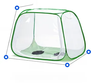 Detailed dimensions and features of the stable trapezoidal monarch butterfly habitat cage.