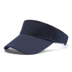 Elegant navy blue cotton visor equestrian hat with vintage French style for women