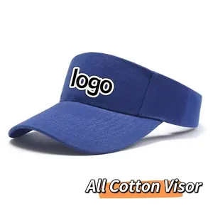 Adjustable Cotton Twill Sun Visor Hat For Men Women Outdoor Sports Tennis Golf Running Beach Empty Top Sunshade Cap