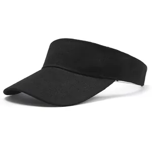 Classic black pure cotton sun visor hat for women featuring minimalist retro French style