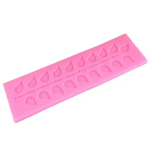Pink leaf shaped silicone mold for DIY fondant cake lace border decoration kitchen tool