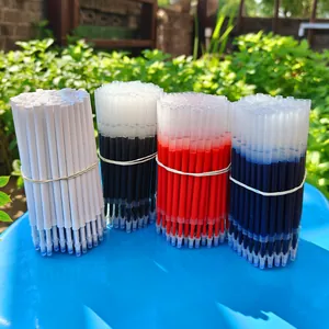 Detailed view showing four bundles of ST nib gel pen refills in various ink colors