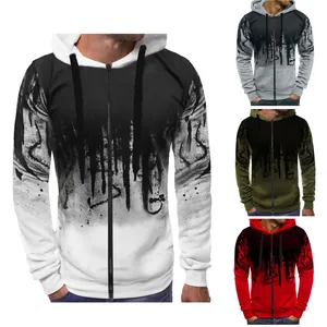 Vue des variantes de couleurs du sweat à capuche homme imprimé en blanc, gris, vert et rouge