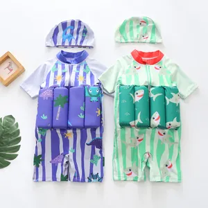 Ensemble de maillots de bain flottants pour garçons avec motifs de requins et dinos