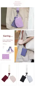 Detail view of 2-in-1 wristlet pouch with detachable buckle and nylon fabric