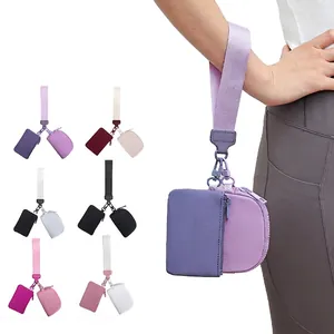 Waterproof Nylon Wristlet Coin Purse Card Holder Detachable Pouches Mini Travel Key Storage Bag For Women