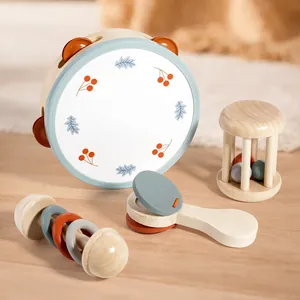 Four-piece wooden Orff musical instrument set for baby early education