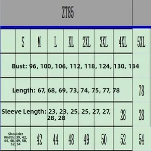 Detailed size chart for men's short sleeve polo shirt with chest and length measurements