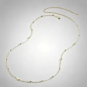 Elegante goldfarbene Taillenkette aus Legierung mit zarten Herzanhängern für Bikinis