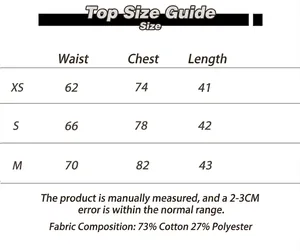 Detailed size chart for slim fit off-shoulder 3/4 sleeve cotton T-shirt