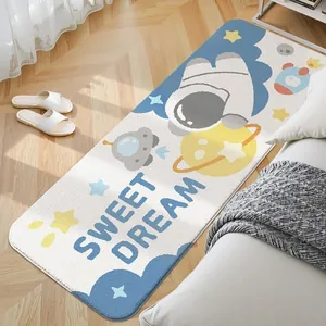 Soft plush cartoon astronaut rug with Sweet Dream text for kids bedroom floor decor