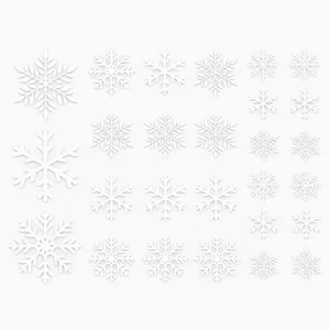 Assorted white Christmas snowflake static window stickers for festive glass decoration