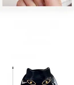 Detailed view of cute black cat acetate hair clip with weight and size specifications