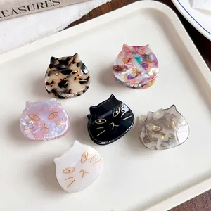 Cute Cat Shaped Acetate Hair Claw Clip High Quality Small Animal Design Fashion Hair Accessory For Women Girls Everyday