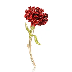 Élégant Oeillet Broche en Alliage Style Coréen Émail Fleur Épinglette pour Femme Costume Manteau Bijoux Décoration Accessoires Vêtements