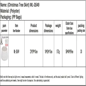 Detailed specifications for white tree pattern knitted Christmas tree skirt decor