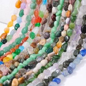 Mix of colorful irregular natural gemstone beads for DIY necklaces and jewelry making