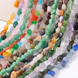 Mix of colorful irregular natural gemstone beads for DIY necklaces and jewelry making