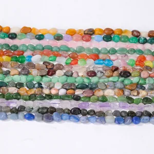 Polished irregular natural gemstone beads in various colors for DIY jewelry making
