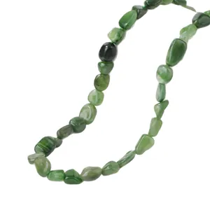 Irregular green amethyst and aquamarine beaded strand for DIY jewelry making and crafts