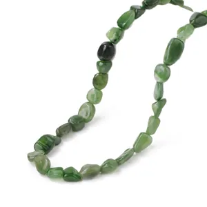 Irregular green amethyst and aquamarine beaded strand for DIY jewelry making and crafts