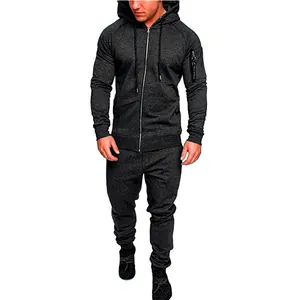 Herren Sportanzug Set in Holzkohlegrau mit Kapuzenpullover und passender Jogginghose