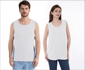Comfortable unisex adaptive surgical recovery tank top with functional side snaps
