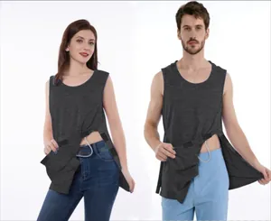 Unisex adaptive post-surgery sleeveless shirt with side access for medical recovery