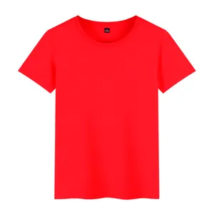 Classic men's plain red short sleeve crew neck T-shirt for casual wear and printing