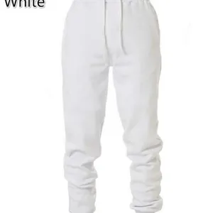 Pantalon de jogging blanc pour homme avec taille à cordon et bas de jambes resserrés