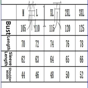 Comprehensive size chart for men's hooded sweatshirt including bust and length for sizes M-3XL