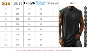 Comprehensive size guide for men's vintage washed heavyweight cotton tank top
