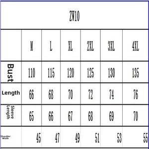 Detailed size measurement table for men's fashion long sleeve pullover fleece sweatshirt