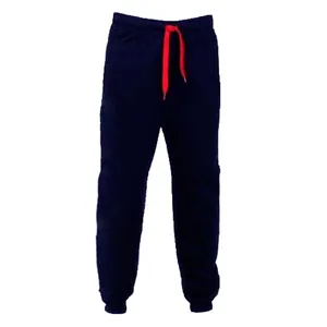 Pantalon de jogging slim marine pour homme avec cordon de serrage rouge contrasté