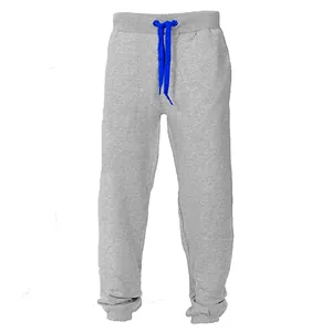 Pantalon de jogging gris coupe ajustée pour homme avec cordons bleus style hip-hop