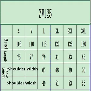 Size chart for men's loose hooded knitted cardigan showing bust, length, and sleeve.