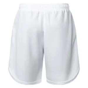 White quick-dry marathon running sports shorts for men with mesh texture