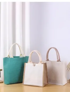 Collezione di borse in juta ecologiche ad alta capacità con fodera impermeabile e manici