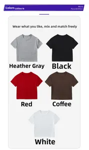 Selection of slim fit ribbed baby tees available in five essential versatile colors