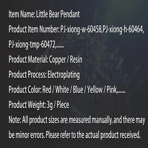 Detailed specifications and materials for candy-colored gummy bear earrings for women