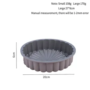 Grey sunflower shaped silicone cake mold baking tool with 20cm diameter and 6cm height