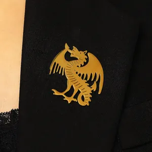 Animal Totem Brooches Stainless Steel Mythical Dragon Eagle Bee Unicorn Dove Suit Pin Personalized Punk Fashion Jewelry Accessories For Unisex