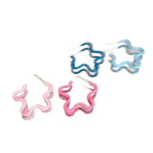 Boucles d'oreilles puces étoiles émaillées minimalistes en diverses couleurs pastel
