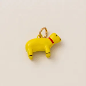 Mignon pendentif animal jaune pour porte-clés DIY et accessoires de sacs mode.
